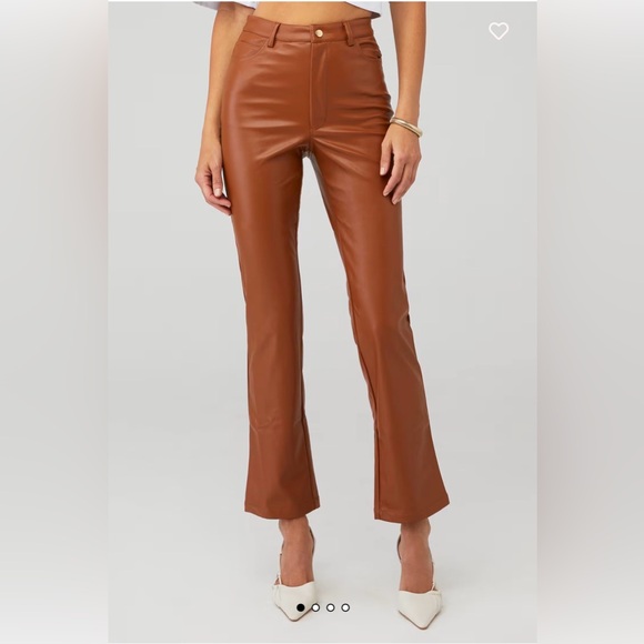 Bardot Pants - Bardot Cognac Vegan Leather Pants